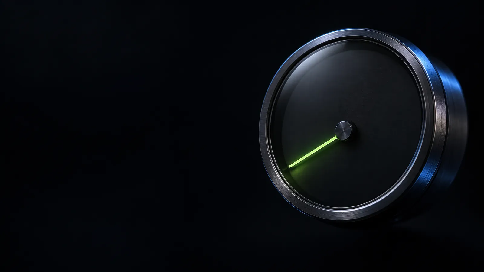 A dark gauge with its needle low